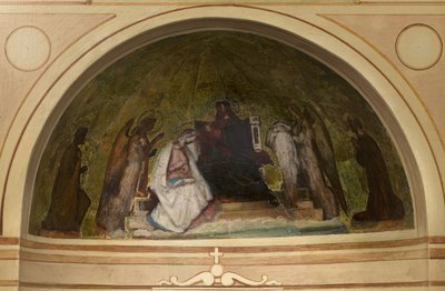 Maquette in vorm voor de kapel van de Maagd in de kerk Saint-Philippe-du-Roule (derde schets): "De Kroning van de Maagd", tussen 1857 en 1860 door Claude Jacquand