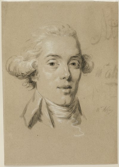 Portret van een Jonge Man door Claude Jean Baptiste Hoin