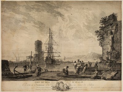 Haven van Italië door Claude Joseph (after) Vernet