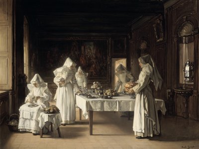 Diner in het Hospice van Beaune, Frankrijk door Claude Joseph Bail