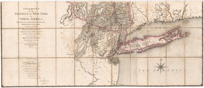 Een chorografische kaart van de provincie New-York door Sauthier (onderste deel van de kaart) door Claude Joseph Sauthier