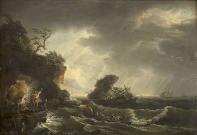 Een schipbreuk door Claude Joseph Vernet