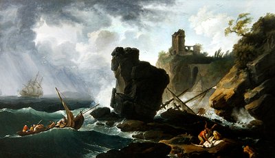 Klassiek Italiaans kustlandschap door Claude Joseph Vernet