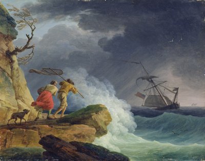 Kustscène in een storm, 1782 door Claude Joseph Vernet