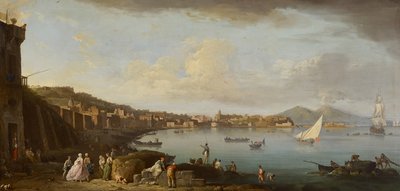 Napels, een uitzicht op de baai vanuit het zuiden, c.1742 door Claude Joseph Vernet