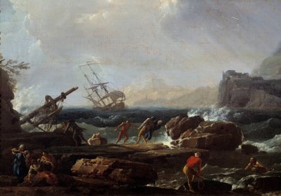 Schipbreukscène schilderij door Joseph Vernet door Claude Joseph Vernet