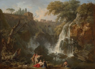 De Watervallen bij Tivoli, met de Villa van Maecenas, c.1740-50 door Claude Joseph Vernet