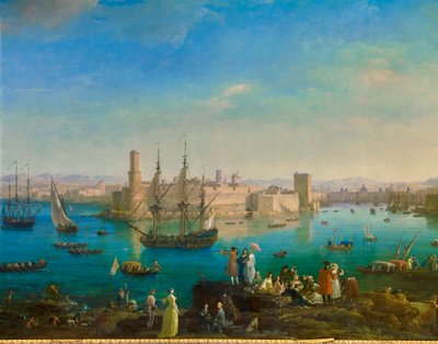 De ingang van de haven van Marseille in 1754 (detail) door Claude Joseph Vernet