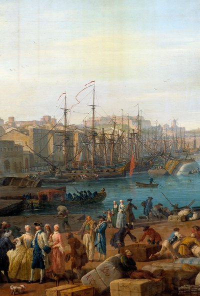 De haven van Marseille in de 18e eeuw (detail) door Claude Joseph Vernet