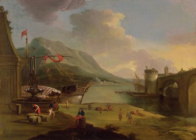 Lossen van galeien in de Straat van Mycene door Claude Joseph Vernet