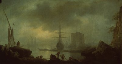 Uitzicht op de zee. Mist door Claude Joseph Vernet