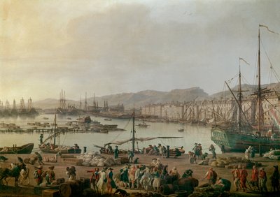 Uitzicht op de haven van Toulon (detail), schilderij door Joseph Vernet door Claude Joseph Vernet