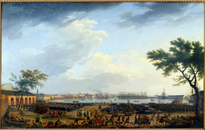 Uitzicht op de haven van Toulon en het Arsenaal door Claude Joseph Vernet