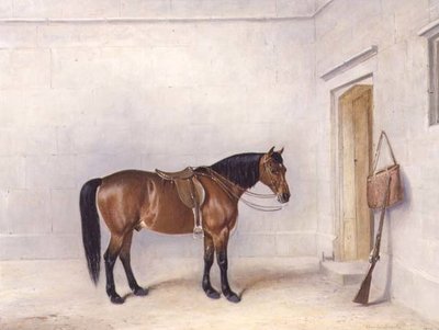 Gezadelde Bay Shooting Pony door Claude L. Ferneley