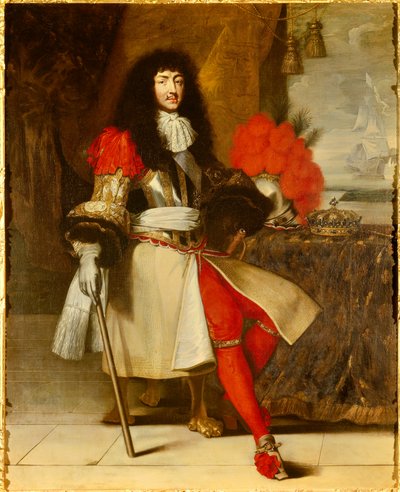 Portret van Lodewijk XIV, Koning van Frankrijk en Navarra (1638-1715) - circa 1665-1670. Schilderij door Claude Lefebvre. Rond 1670 door Claude Lefebvre
