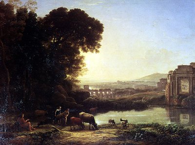 Vee en Geiten drinken bij een ruïne door Claude Lorrain