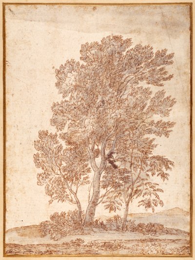 Drie bomen door Claude Lorrain