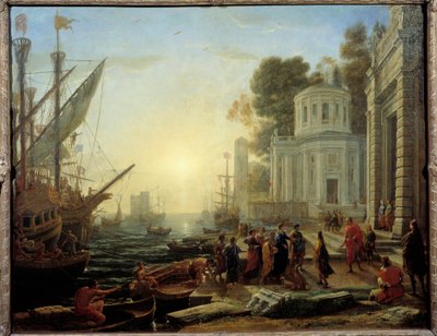 Ontmoeting van Cleopatra met Marcus Antonius in Tarsus (41 v.Chr.) door Claude Lorrain