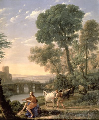 Landschap met Apollo die de kuddes van Admetus bewaakt door Claude Lorrain (1600 82)