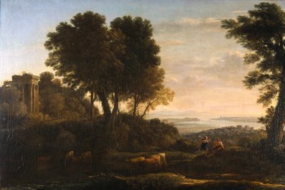 Landschap met Mercurius en Battus door Claude Lorrain