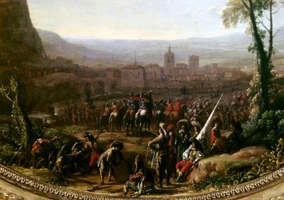 Lodewijk XIII dwong de Pas de Susa nabij Turijn, verdedigd door de troepen van de Hertog van Savoye in 1629 (detail) door Claude Lorrain