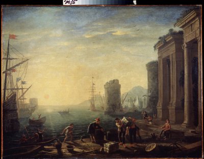 Ochtend in de haven door Claude  Lorrain