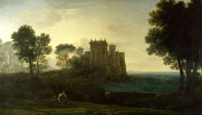 Landschap met Psyche voor het paleis van Cupido of het betoverde kasteel door Claude Lorrain