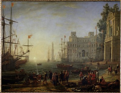 Haven met een villa Medicis door Claude Lorrain