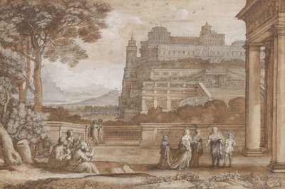 Koningin Esther nadert het paleis van Ahasveros door Claude Lorrain (1600 82)