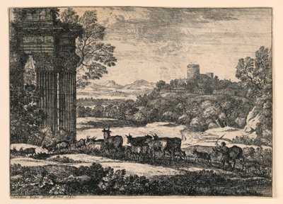 Vee naar huis gedreven door een storm door Claude Lorrain