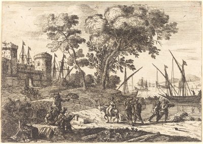 Kustscène met een Kunstenaar door Claude Lorrain