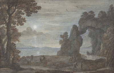 Kustzicht met Perseus en de oorsprong van koraal door Claude Lorrain