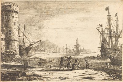 Haven met een Grote Toren door Claude Lorrain