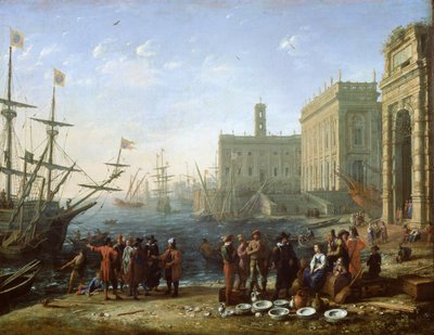 Havenscène door Claude Lorrain