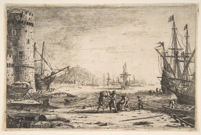 Haven met een Grote Toren door Claude Lorrain