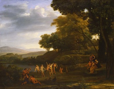Landschap met dansende saters en nimfen, 1646 door Claude Lorrain