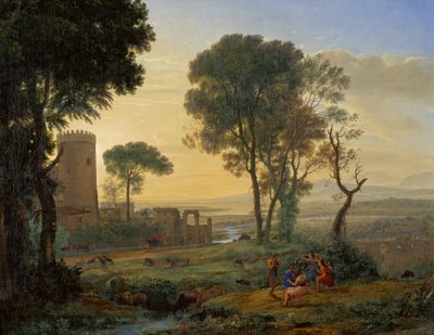 Landschap met de Vlucht naar Egypte door Claude Lorrain