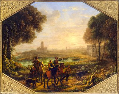 Landschap met de haven van Santa Marinella door Claude Lorrain