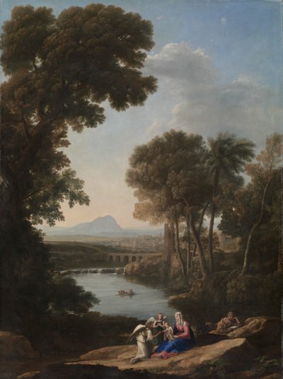 Rust tijdens de vlucht naar Egypte, vroege jaren 1640 door Claude Lorrain