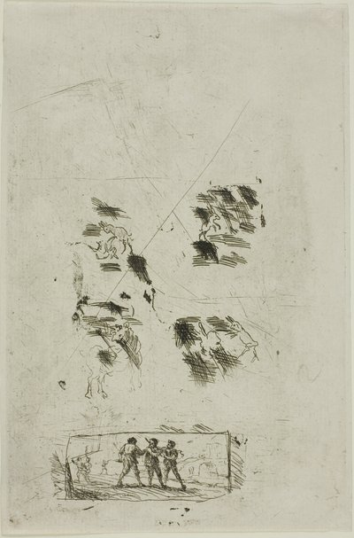 Studie voor een scène met bandieten door Claude Lorrain