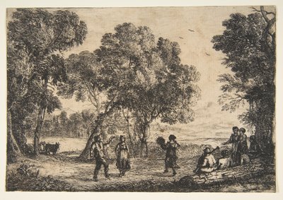 De Dorpsdans Kleine Plaat, ca. 1637 door Claude Lorrain