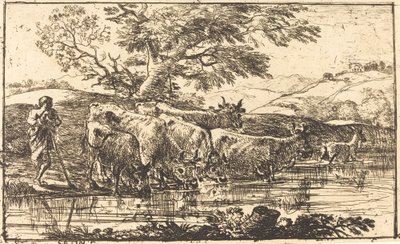 De Kudde bij de Drinkplaats door Claude Lorrain