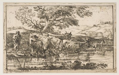De kudde bij de drinkplaats, 1635 door Claude Lorrain