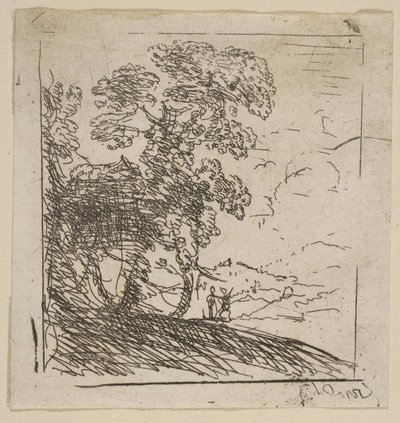 De twee landschappen rechter boom door Claude Lorrain