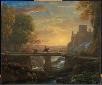 Landschap met een denkbeeldig uitzicht op Tivoli, 1642 door Claude Lorrain