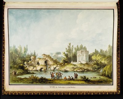 Vue du Belvédère et du Rocher, uit Recueil des plans du Petit Trianon door Richard Mique door Claude Louis Chatelet