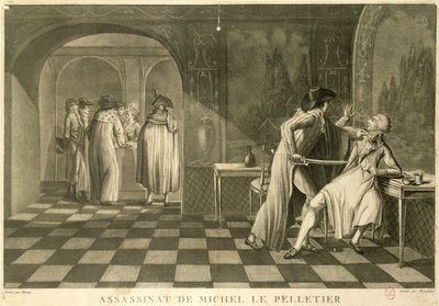 Moord op Afgevaardigde Louis-Michel Le Peletier de Saint-Fargeau, 20 januari 1793 door Claude Louis Desrais