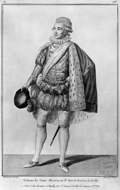 Graaf Almaviva, illustratie uit Act V van 