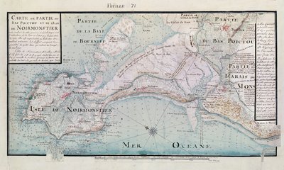 Kaart van een deel van Bas-Poitou en het Ile de Noirmoutier, 1703 door Claude Masse