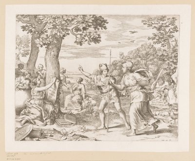 Allegorie op het goede bestuur van Frankrijk door Claude Mellan